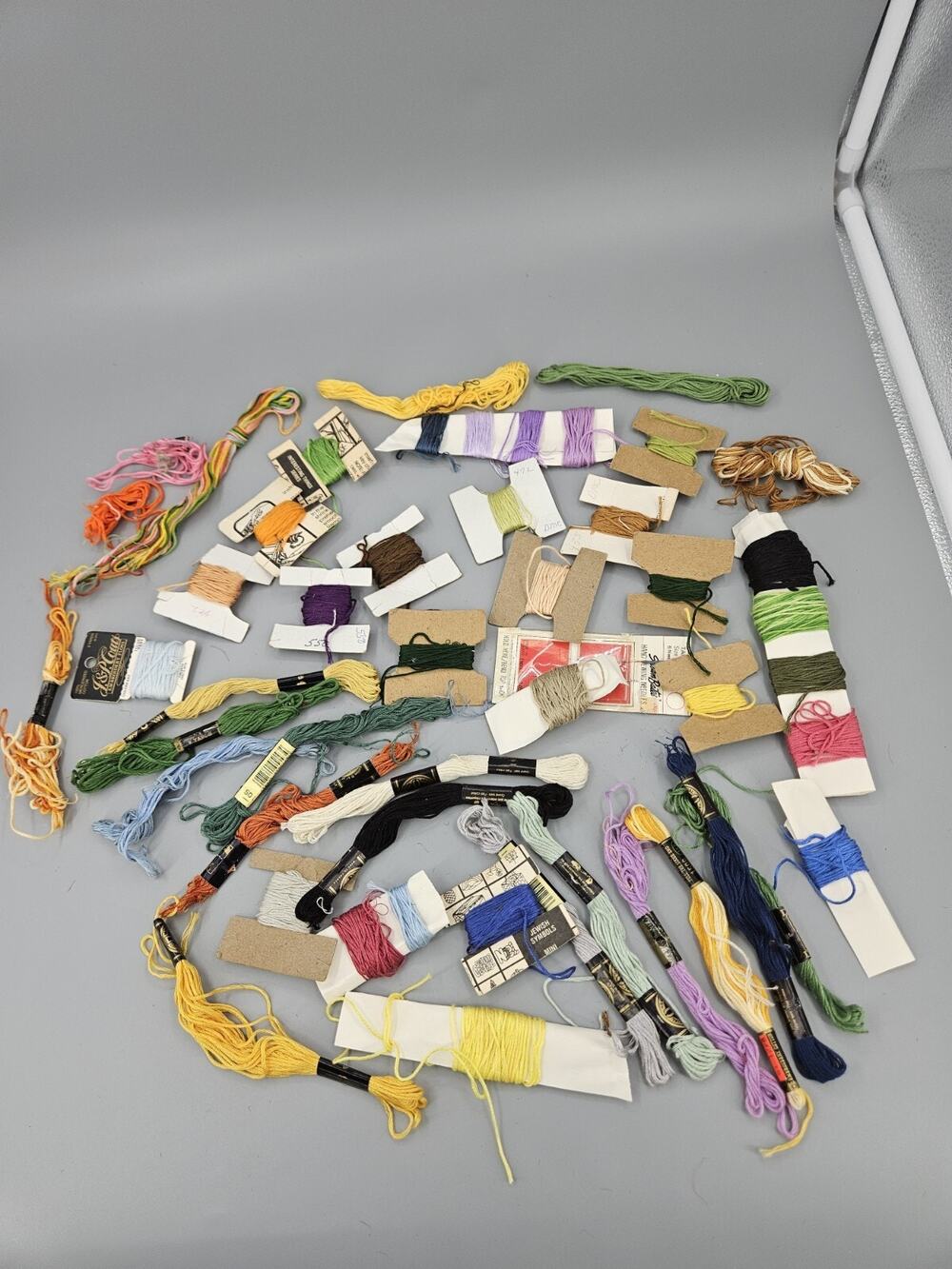 Lot of DMC + others Crafting Thread Lot Multicolor & Solids Rainbow Embroidery
